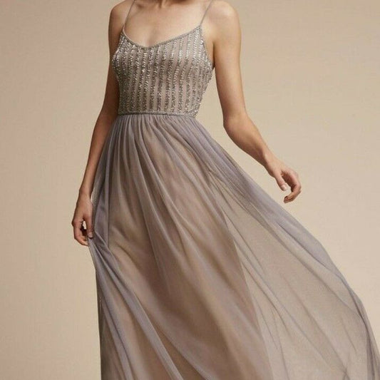 Adriana Papell Dress Adrianna Papell Laurent Beaded Dress Color: Gray