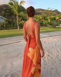 Dipped-Waist Hardware Maxi Dress
