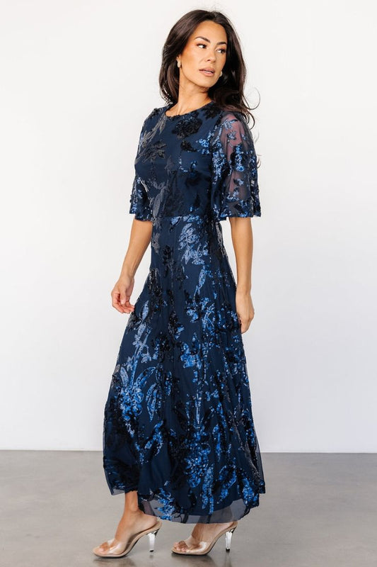Lucy Sequin Dress Navy 3Xl