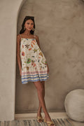 Miraflor Jenny Shift Mini Dress Ivory Multi
