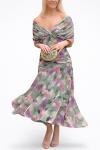 Drusilla - Long Floral V-neck Dress