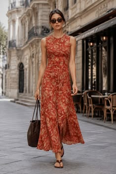 Mulberry Silk Floral Maxi Dress For Vacation Look