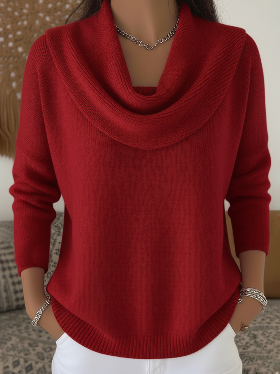 Calista | Women's Cowl Neck Long Sleeve Sweater