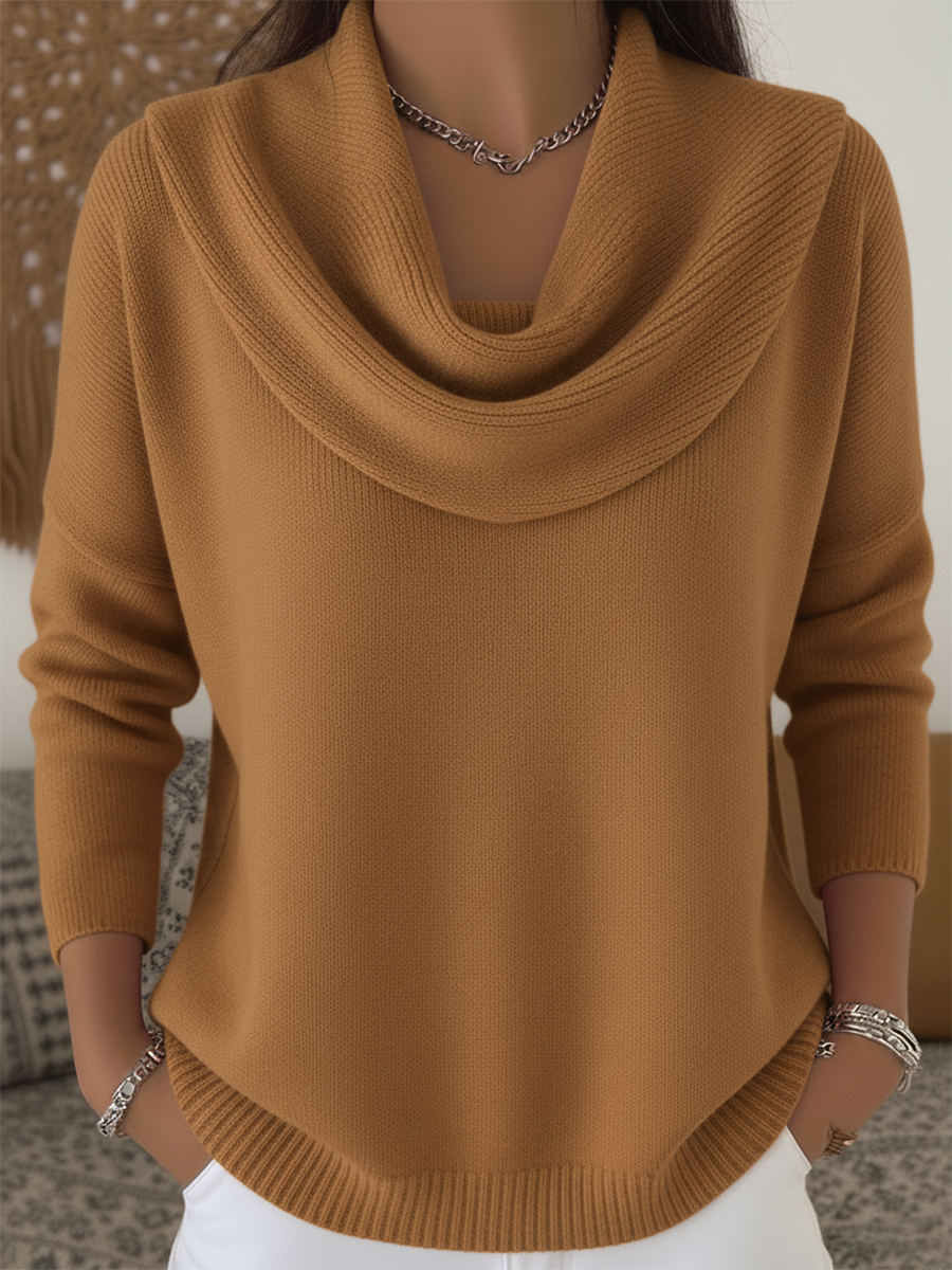 Calista | Women's Cowl Neck Long Sleeve Sweater