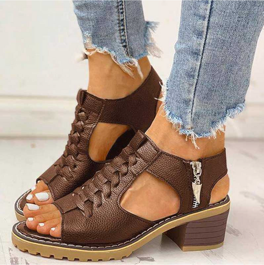 Calliandra | Women's Block Heel Lace Up Sandals
