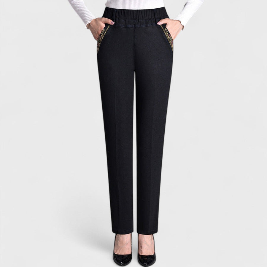 Calliope | Women's Elastic Waist Straight Leg Pants