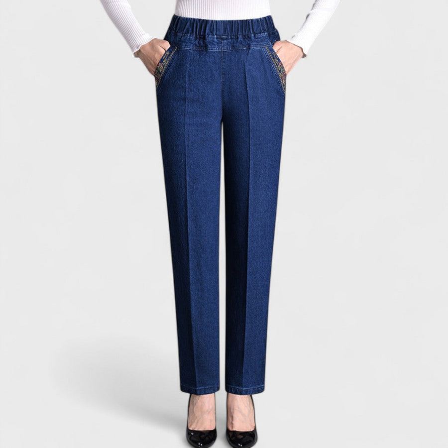 Calliope | Women's Elastic Waist Straight Leg Pants