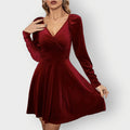 Calliope | Women's V Neck Long Sleeve Wrap Mini Dress