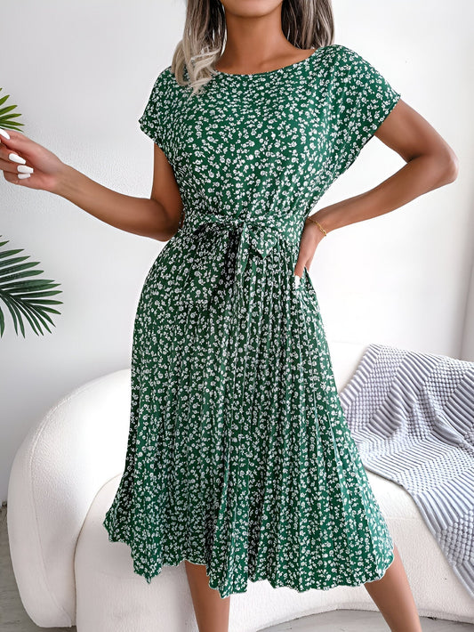 Callista | Women's Floral Belted Midi Dress
