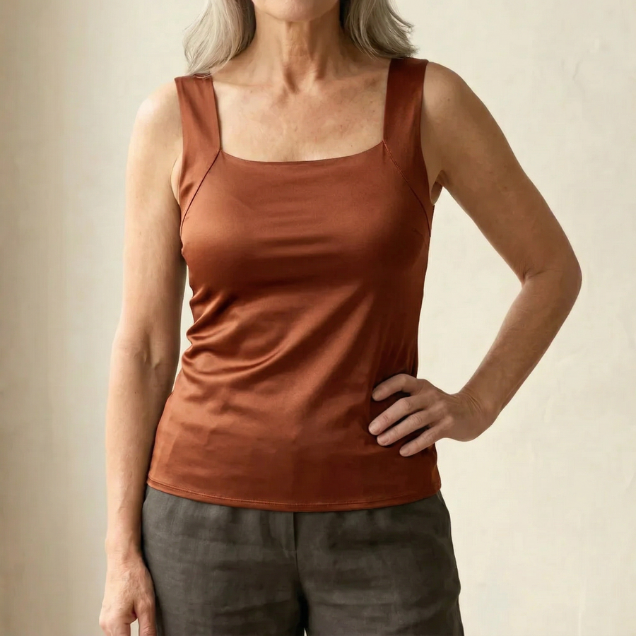 Calloway | Women's Square Neck Built-In Bra Tank Top