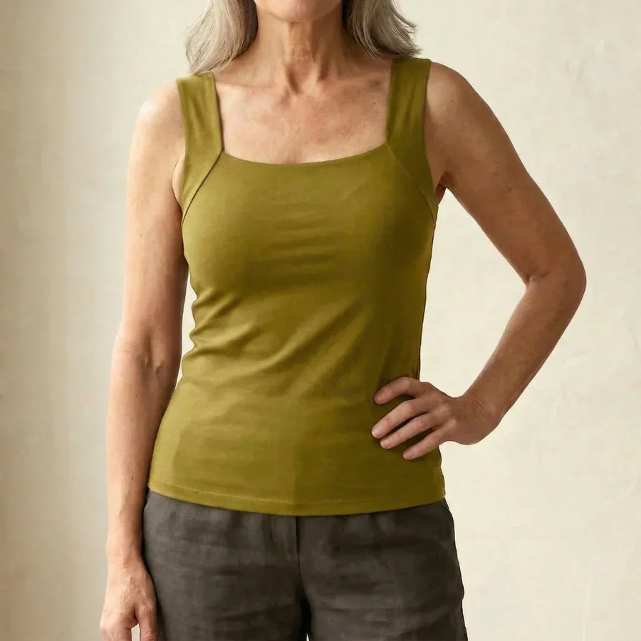 Calloway | Women's Square Neck Built-In Bra Tank Top