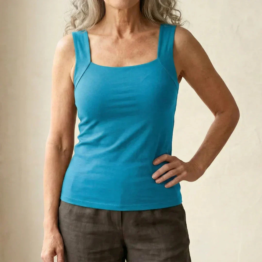 Calloway | Women's Square Neck Built-In Bra Tank Top