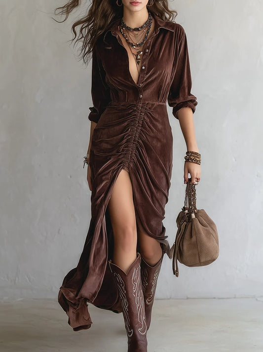 Calypso | Women's Ruched Midi Dress