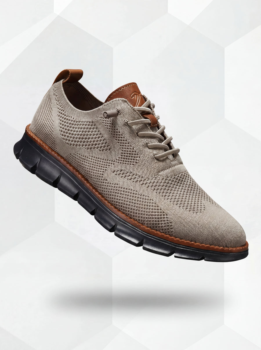 Piers – Ultracomfort Breathable Shoes in Khaki & Black