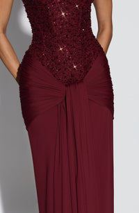 Carina Maxi Dress – Burgundy