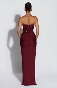Carina Maxi Dress – Burgundy
