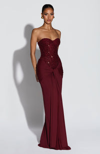 Carina Maxi Dress – Burgundy