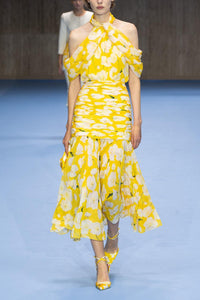 Gathered Midi Skirt