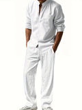 Caspian | Men's Band Collar Long Sleeve Shirt & Pants Set