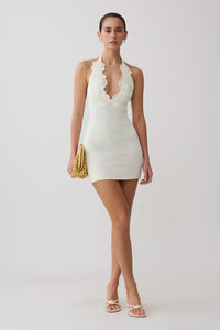 Bohdie Crochet Halter Mini Dress Ivory