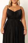 Naira Pleated Maxi Dress Black