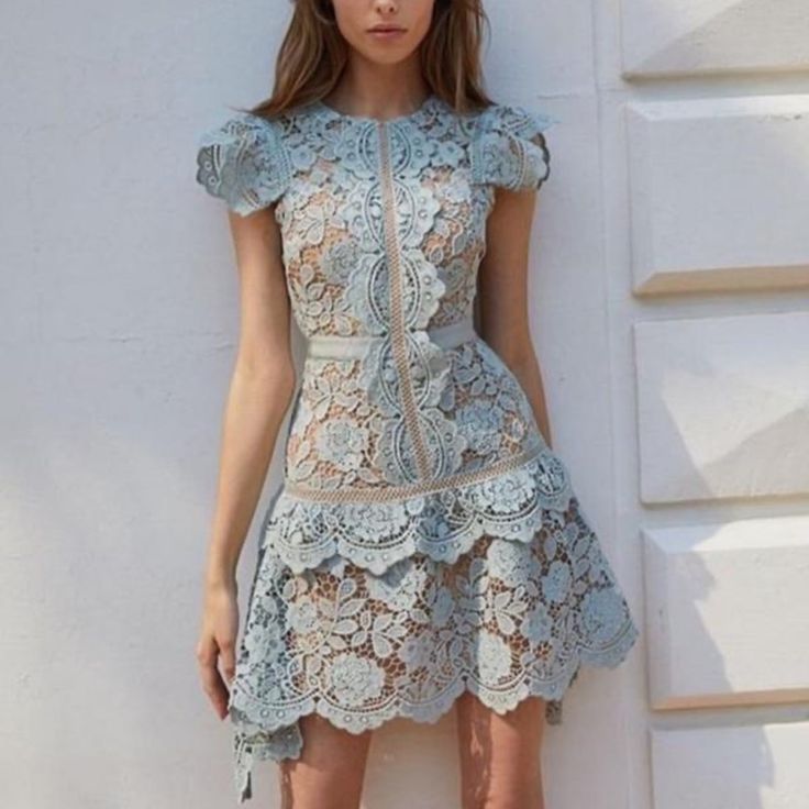 Dunya's Fashion Dress #152 Elegant Butterfly Sleeve Crochet Lace
