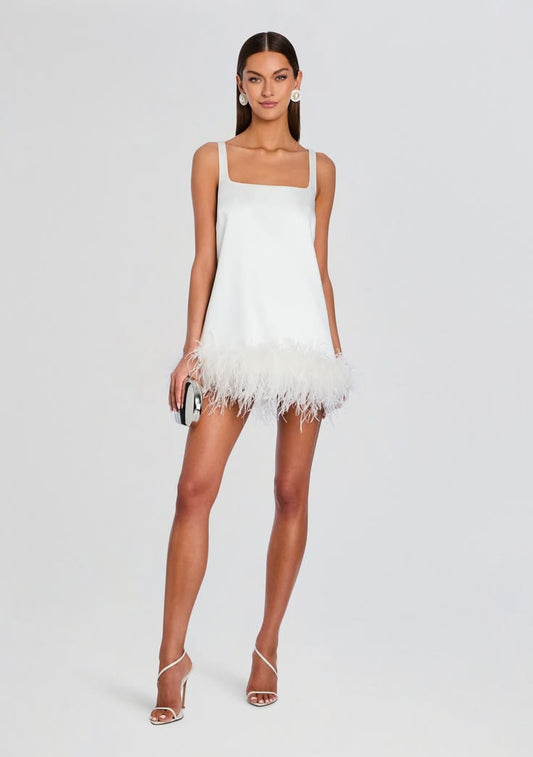 Ragna Feather Dress White