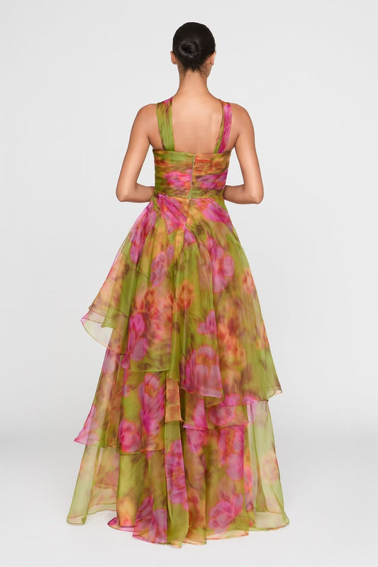 Rosalinda Twisted Halter Gown - 16 / Camilia Pop