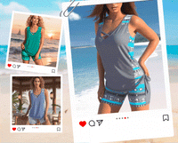 Lior - Geometric Print Tankini Set