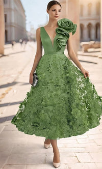 A Line Floor Length Mother Of The Bride Dress Half Sleeve V Neck