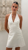Wenona Halter Neck Mini Dress White