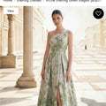 Nafori Dress One Shoulder A Line Jacquard Evening Dress In Green And