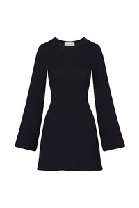 Bell Sleeve Mini Dress In Tencel Knit