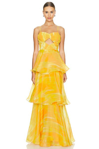 YAURA Keta Dress in Aquarelle Yellow from Revolve.com