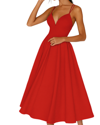 Cecily | Women's Sweetheart Neckline A-Line Midi Dress