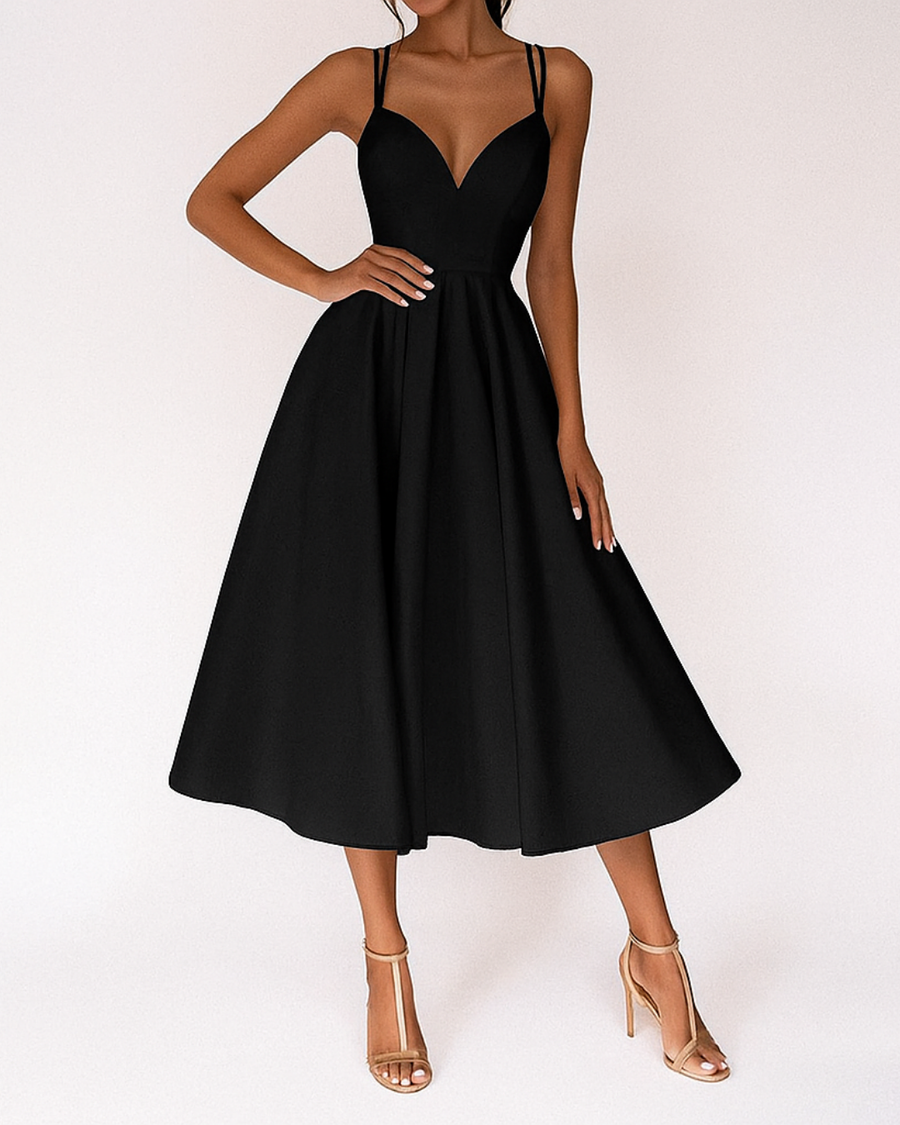 Cecily | Women's Sweetheart Neckline A-Line Midi Dress