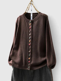 Celestine | Women's Round Neck Long Sleeve Cardigan