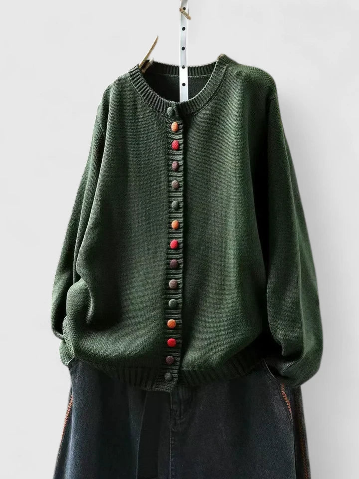 Celestine | Women's Round Neck Long Sleeve Cardigan