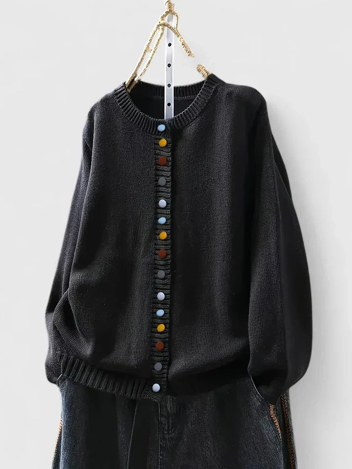 Celestine | Women's Round Neck Long Sleeve Cardigan