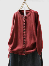 Celestine | Women's Round Neck Long Sleeve Cardigan