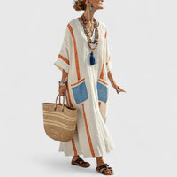 Celina | Women's Striped V-Neck Maxi Dress
