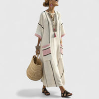 Celina | Women's Striped V-Neck Maxi Dress