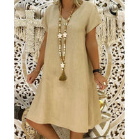Celina | Women's V-Neck Short Sleeve Mini Dress