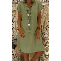 Celina | Women's V-Neck Short Sleeve Mini Dress