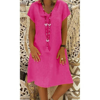 Celina | Women's V-Neck Short Sleeve Mini Dress