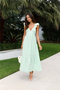 Beachy Charms Maxi Dress Mint L Green