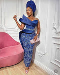 Luxury Lace Mermaid Dress: Custom Aso Ebi Reception Gown