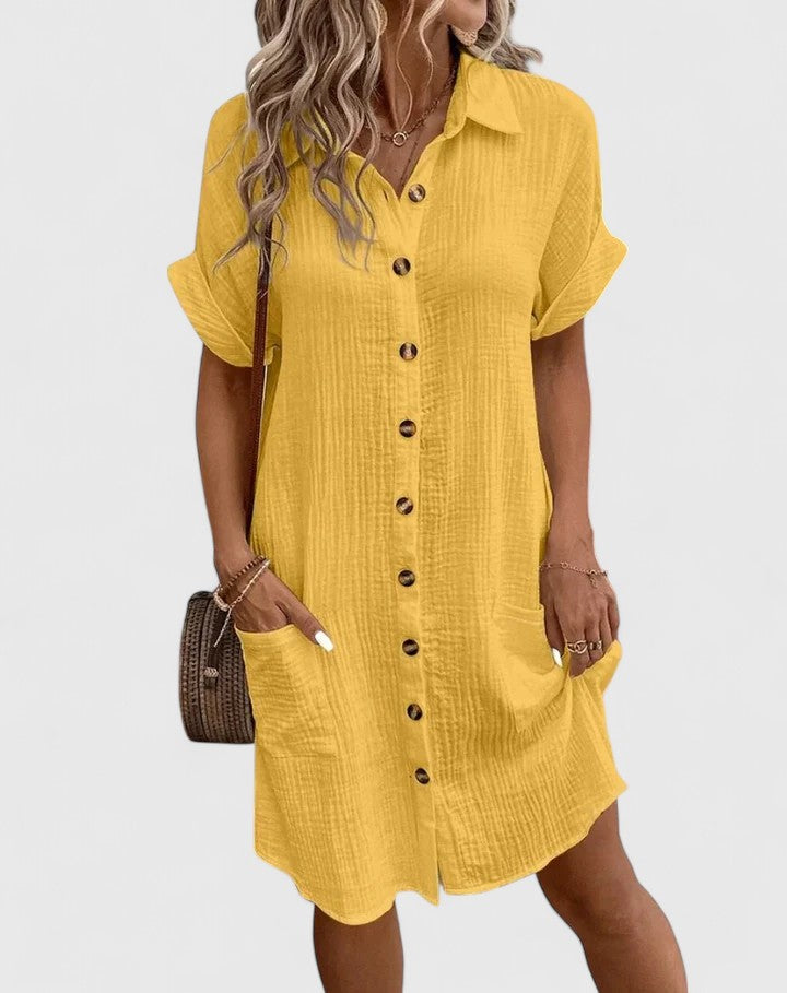 Gianelleza | Sophisticated Midi Dress Yellow