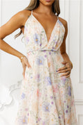 Chasing Moonbeams Maxi Dress Cream L Print