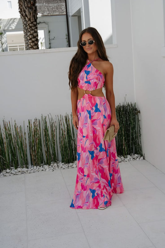 Citrus Ring Maxi Dress Pink